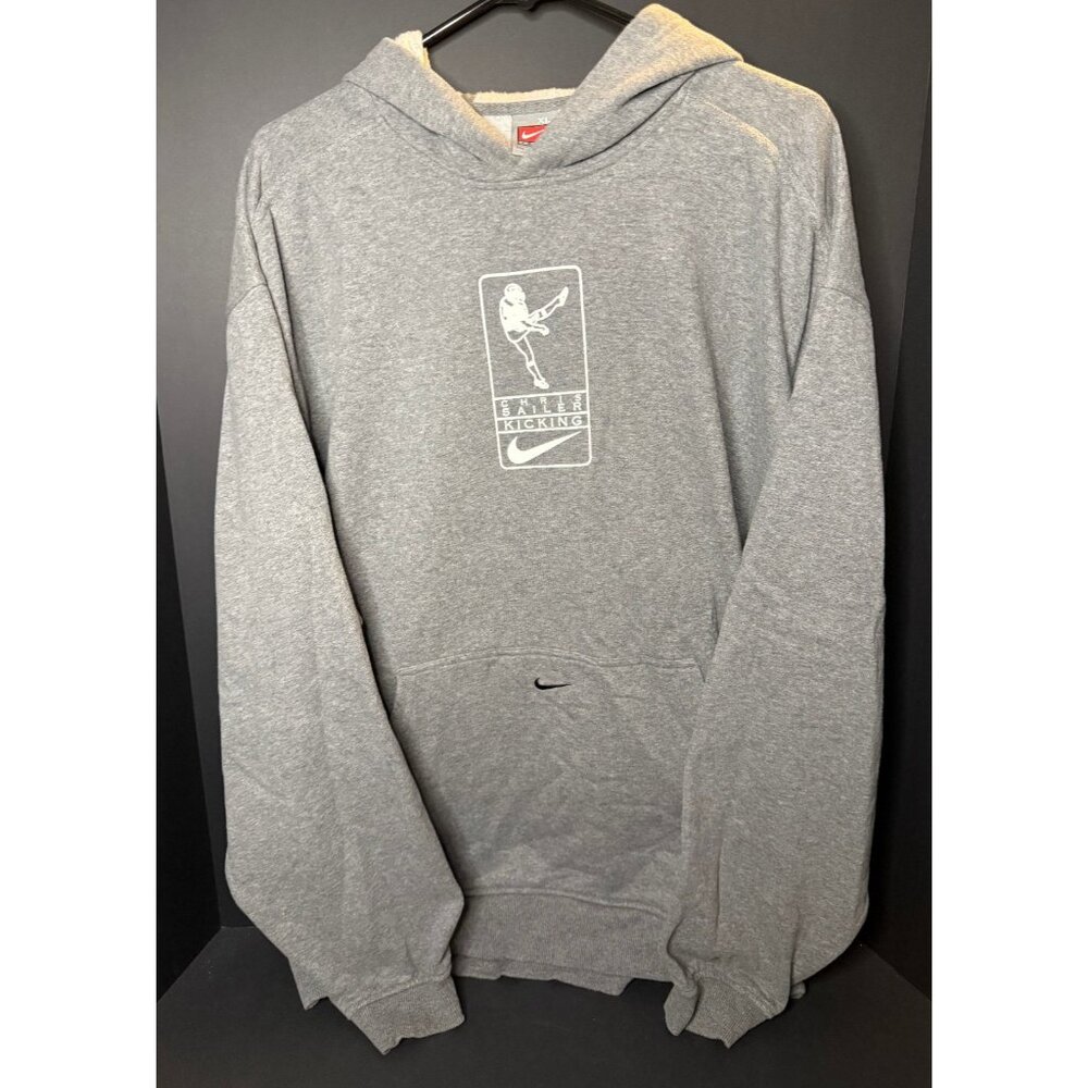 Vtg Nike x Chris Sailer Kicking Pullover Hoodie Mens XL Pocket Check Y2K RARE